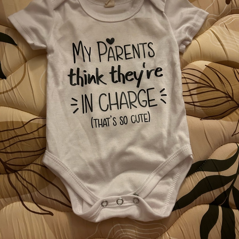 Charming White Baby Bodysuit with Cute Print
